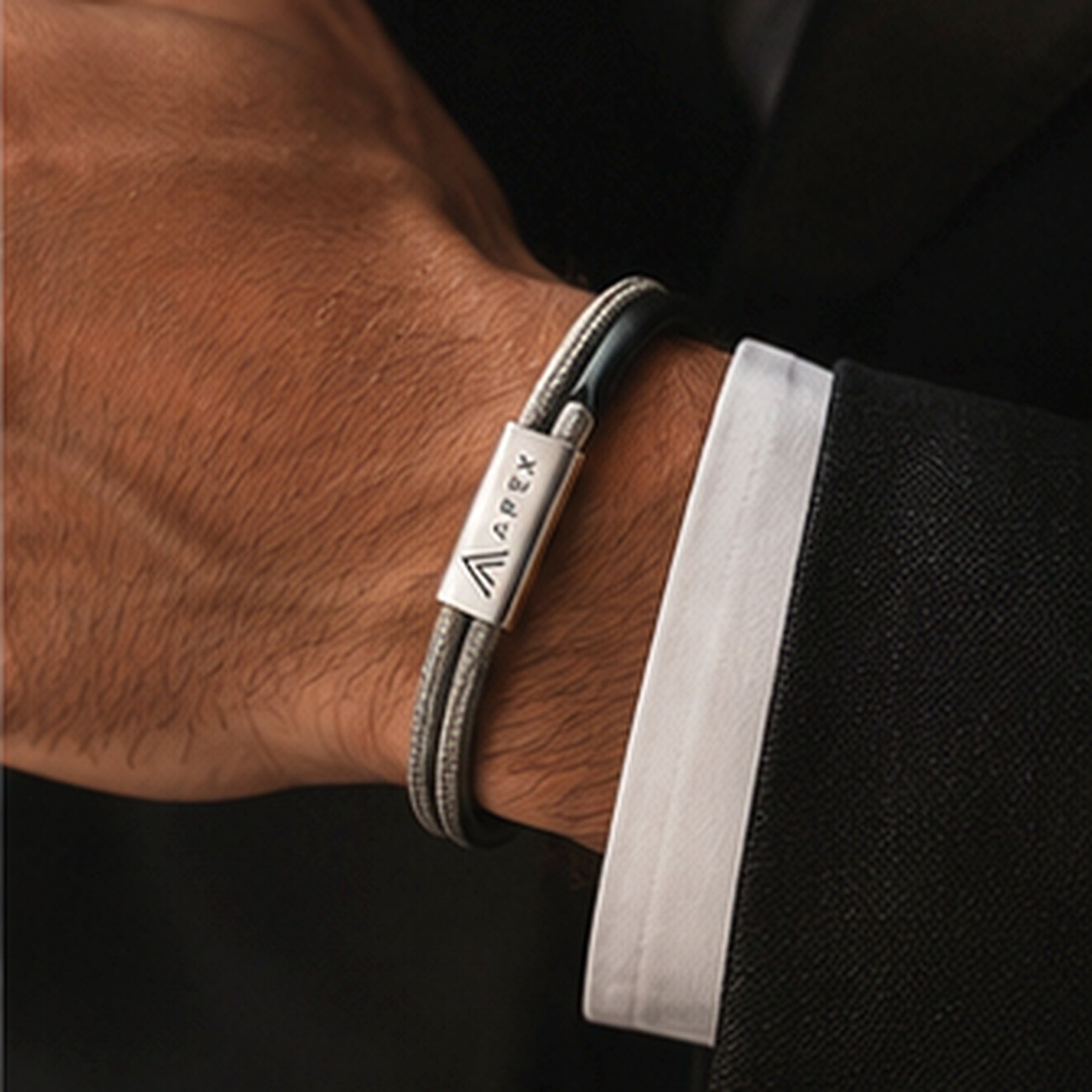 APEX Latitude bracelet worn on wrist with cuff